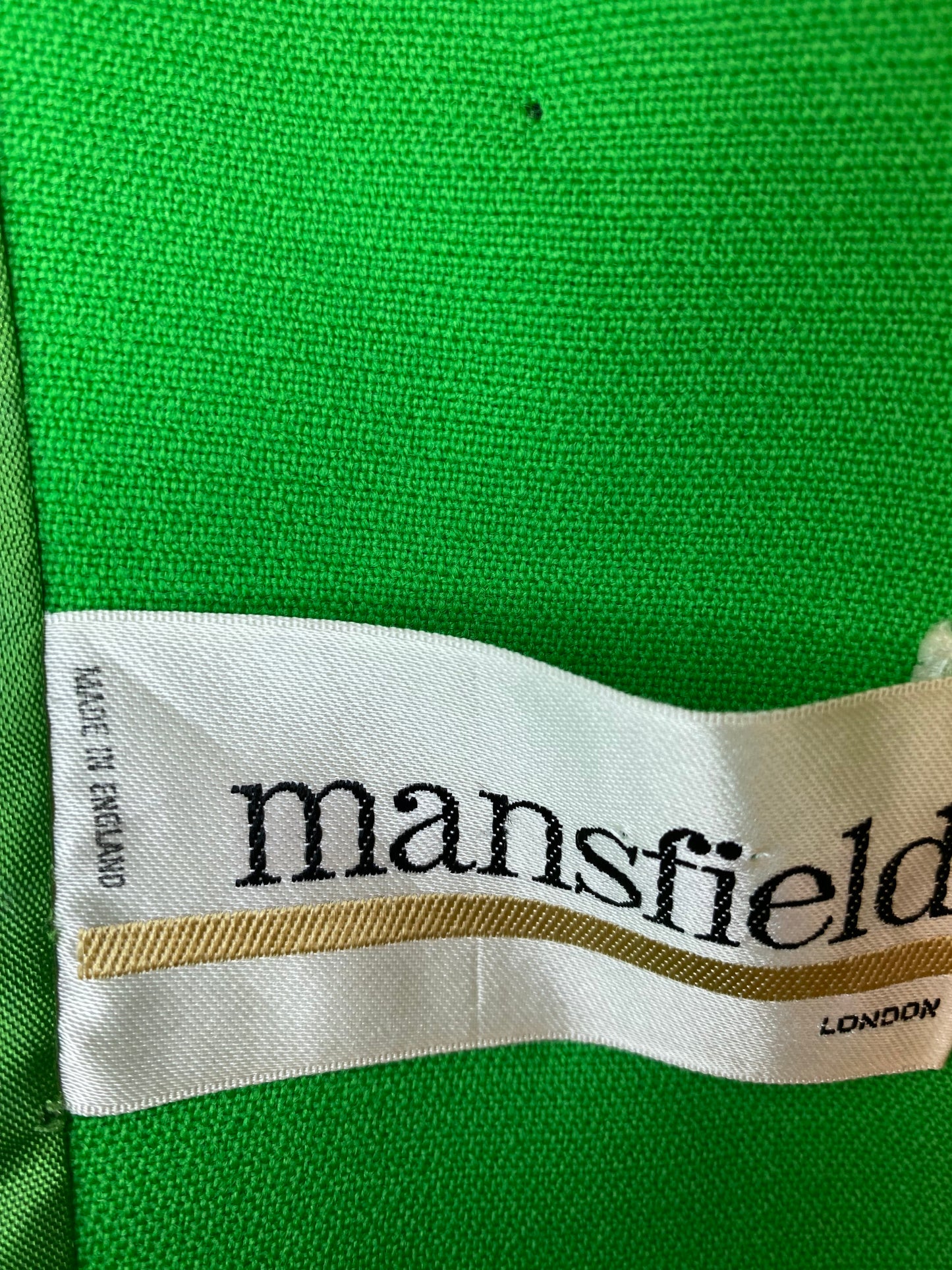 Vintage Mansfiled green black 60s 70s jacket dress suit two piece wool size 8 10