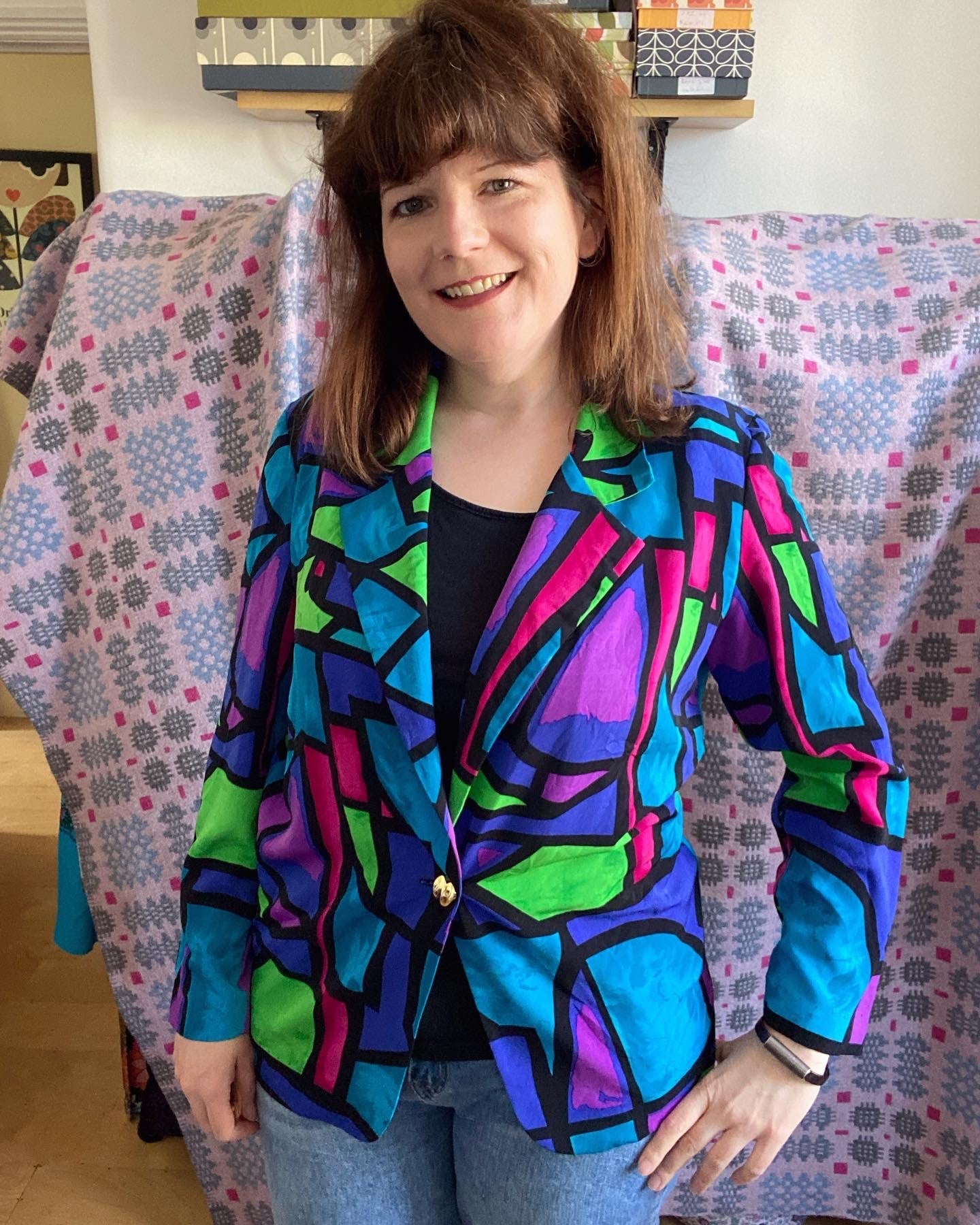 A short jacket brightly sale coloured