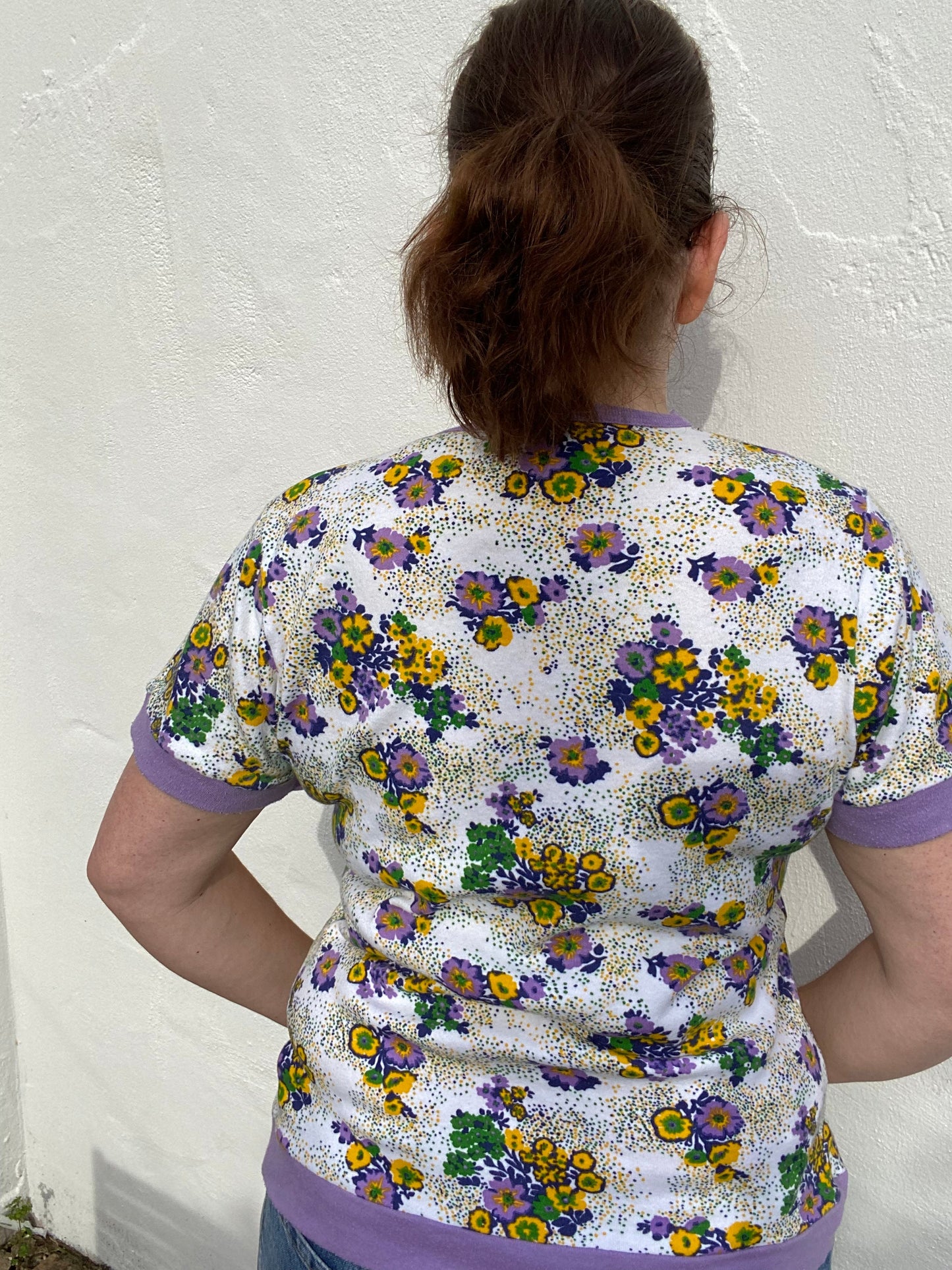 Vintage Lilac trim fabric top size 18 20