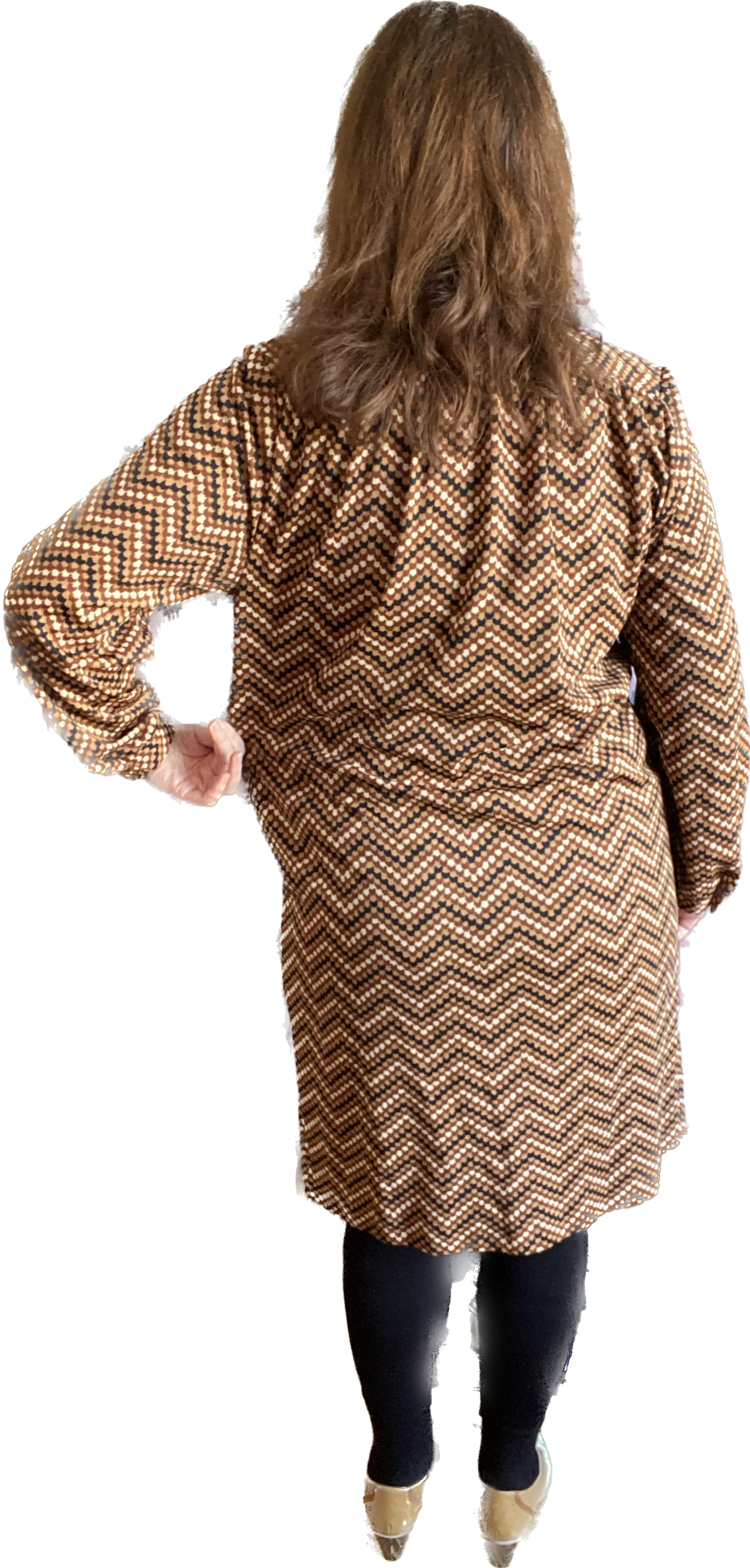 Vintage St Michael Brown 80s 80s pussybow dress size 16 18
